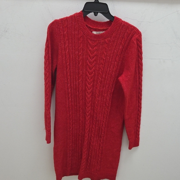 LOFT Dresses & Skirts - $5/$25-LOFT Vibrant Red Knit Dress- EUC